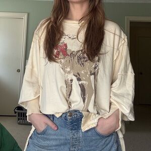 We The Free Cream Graphic Camden Crewneck